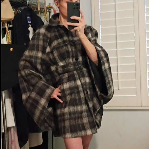 Paul Smith Black Label Belted Cape Coat Fits S-XL - Picture 1 of 16